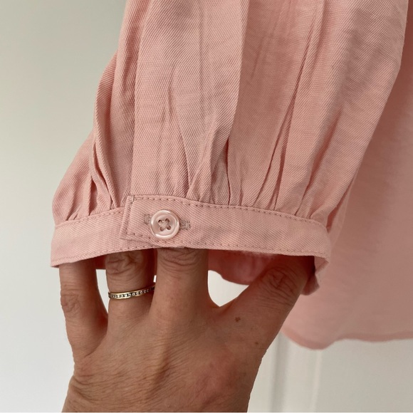 BANANA REPUBLIC | Crepe Balloon Sleeve Button Up Blouse - Size L - Picture 6 of 7